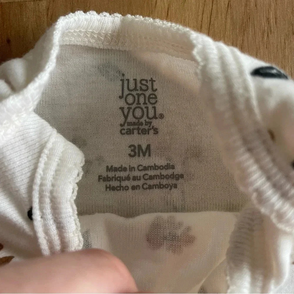 CARTER’S BROWN FLORAL ONESIE - Picture 2 of 3